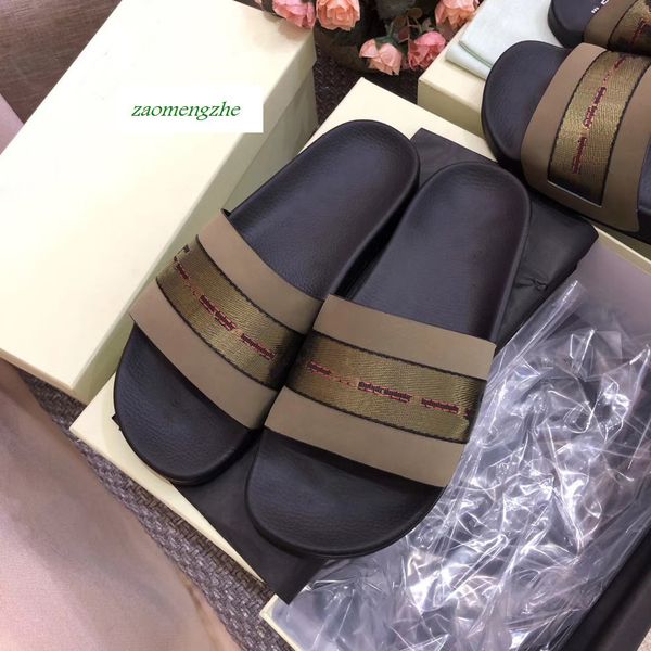 

summer fashion off casual shoes indoor beach slippers white printing couple shoes with box, Black