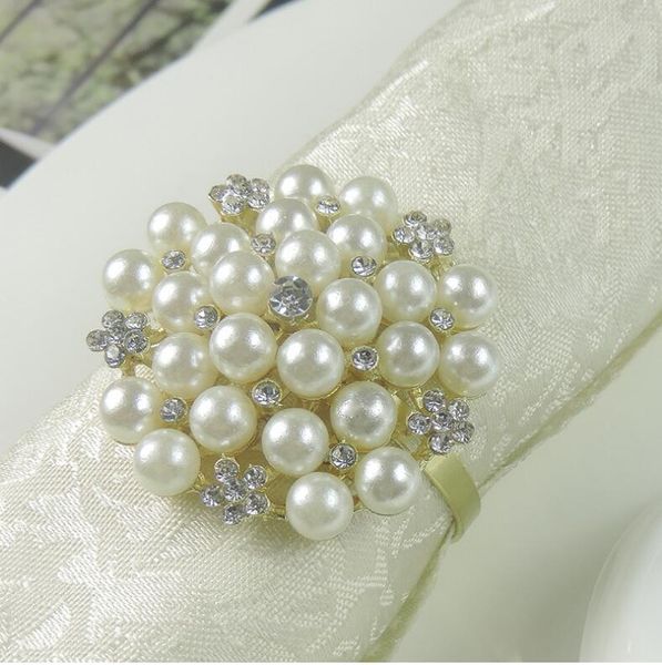 

napkin rings high grade western restaurant l tableware silver plated with diamond pearl buckle ring