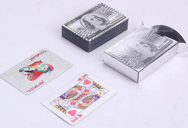 

wholesale gold foil poker waterproof plastic playing cards durable 24k plated cards for gift collection table games