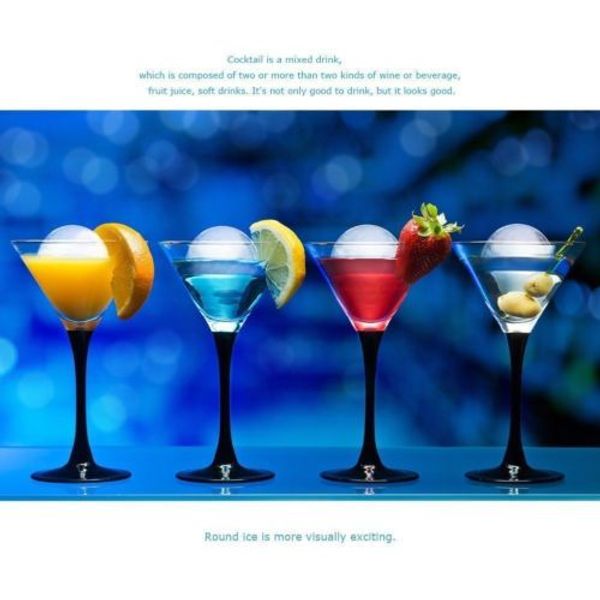 

6grids black round ice ball maker mold sphere molds whiskey cocktails bar tools