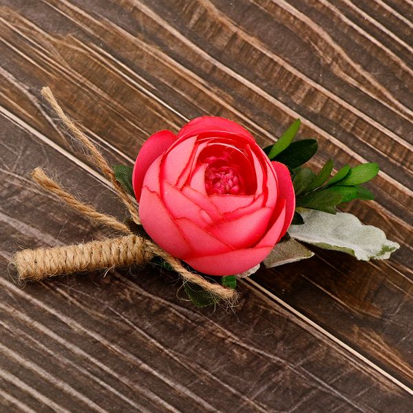 

wedding prom silk camellia flower corsage boutonniere brooch pin