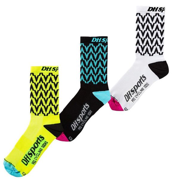 

professional cycling riding socks breathable basketball running athletic socks outdoor exercise sports for men ss, Black