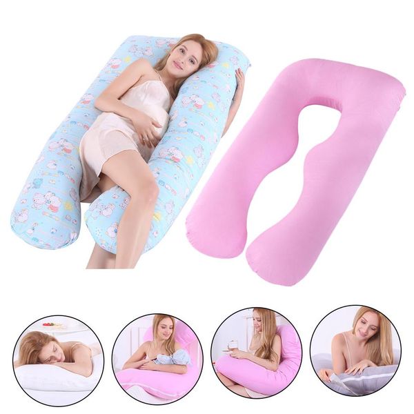 

maternity pillow cover pregnant woman u-shaped sleeping cushion case home cotton detachable antibacterial pillowcase no filler