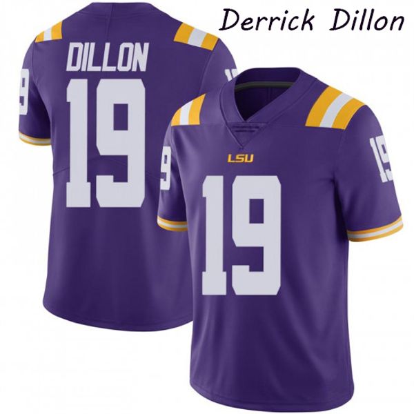 

men's hunter faust lsu tigers derrick dillon greedy williams glen logan foster moreau purple college football jersey, Black