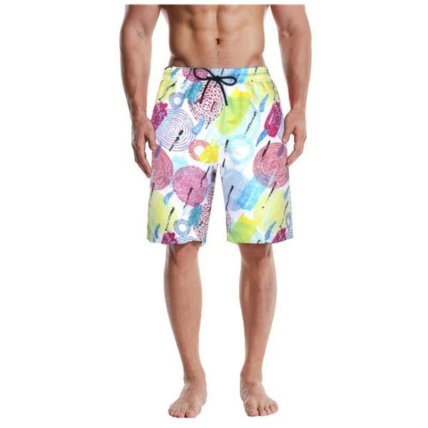 Мальчики мужские плавательные доски печатные шорты купальники повседневные свободные стволы пляжные одежды летние купальные костюмы праздники W2