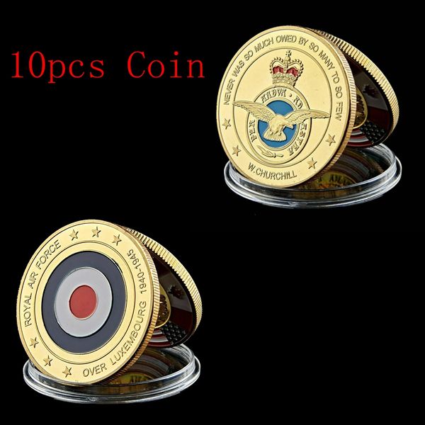 

10шт люксембург королевские ввс в отставке позолоченная монета военная памятная монета америка необычный вызов монета