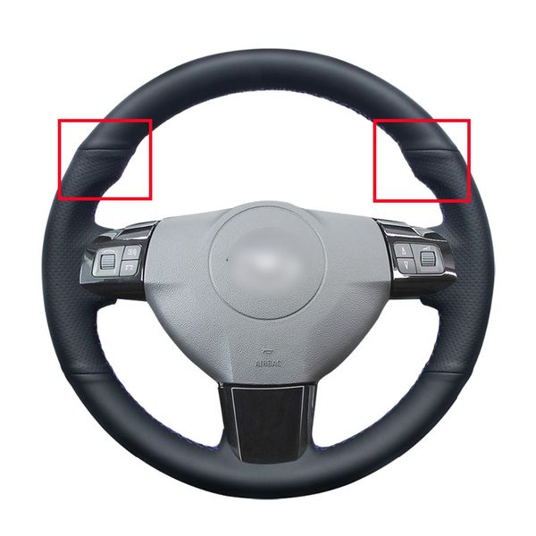 

hand-stitched black pu artificial leather car steering wheel cover for astra 2005 2006 vauxhall astra accessories