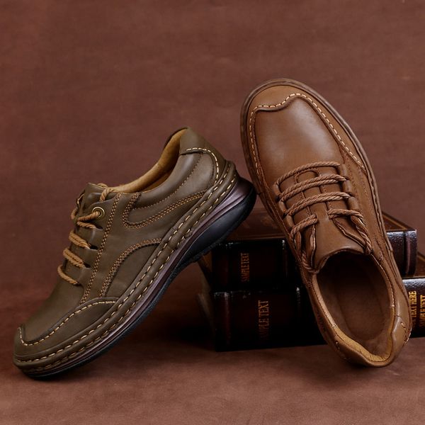 

mens shoes men leather casual male leisure footwear cowboy style men's shoes large sizes 6#15/10d50, Black