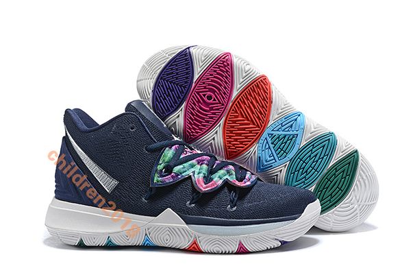 Kyrie 5 Kids Shoes Irving Basketball Shoes Designer Trainers BHM 2019 Black Magic Taco Neon 