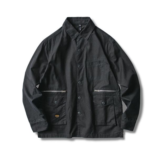 

forn3 2019 осень нового стиля сыпучее вскользь пальто мужской одежды в японском стиле ретро multi-кармана инструментальных курток мужского, Black;brown