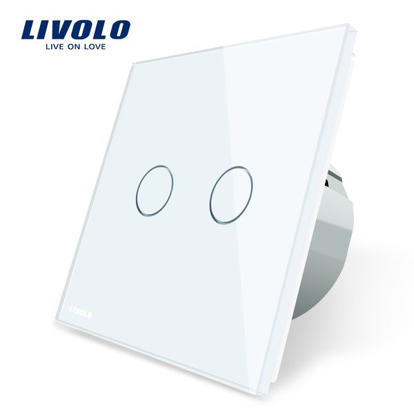

Livolo luxury tempered gla 2 gang 1 way wall touch witch white cry tal gla witch panel