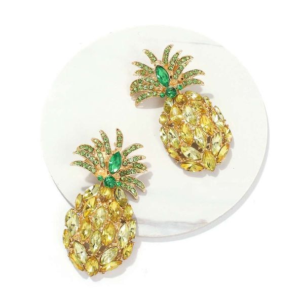 I diamanti di moda ciondolano gli orecchini per le donne di lusso cristallo colorato fascino lampadario orecchino lega strass frutta gioielli spedizione gratuita