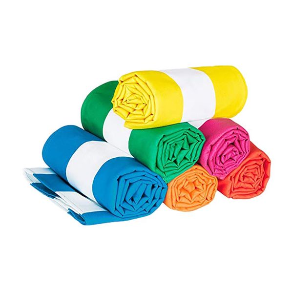

microfiber beach towel striped quick drying water absorbent multi-purpose outdoor ocean diving bath towels washcloth blanket