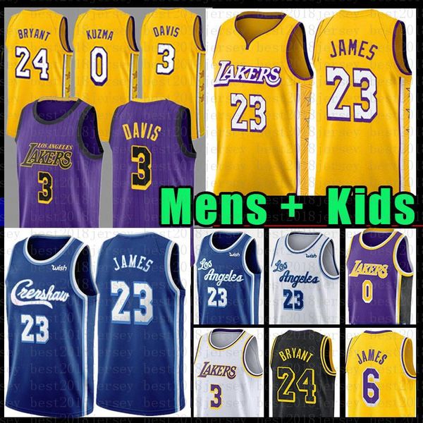 

lebron 23 james 6 basketball jersey kobe 24 bryant anthony 3 davis kyle 0 kuzma ncaa college jerseys crenshaw mens youth kids 2020, Black;red