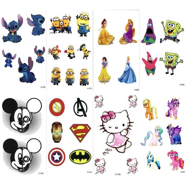 

waterproof cartoon temporary tattoo sticker for boy girls body art tatoo kids child 3d fake tattoos paper sticker tatouage