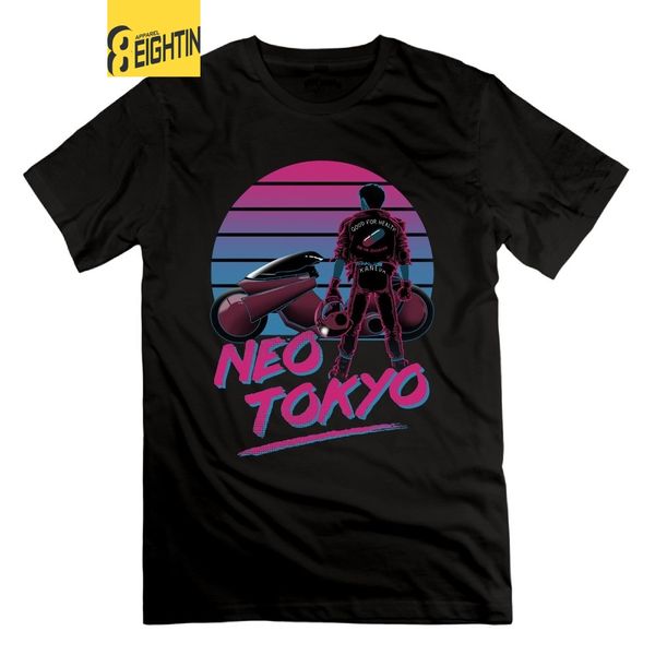 

eightin welcome to neo tokyo men t-shirt akira sro kaneda motorcycle t shirt short sleeve 100% cotton o neck tees vaporwave, White;black