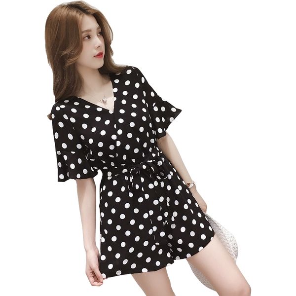 

women stip belted jumpsuit toys elegant chiffon jumpsuit rumplestiltskin summer sleeve black red pocket toys lu903, Black;white