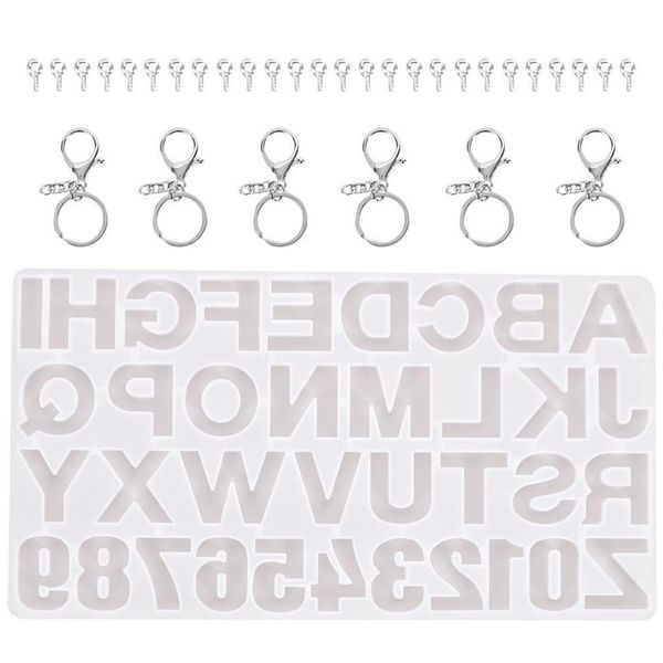 

silicone resin molds letter number epoxy molds keychain diy