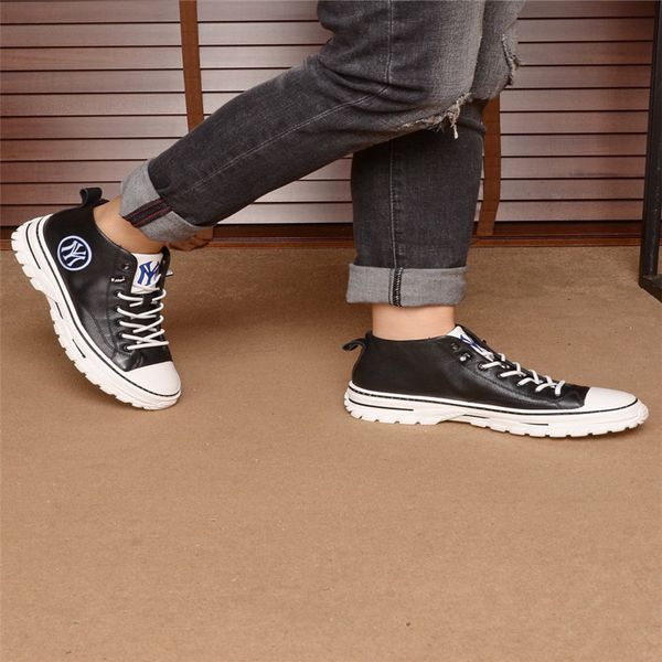 

fast delivery fashion brand luxury men's shoes [lace-up, invisible increase] autumn new trend casual men's boots size: 38-44, Black