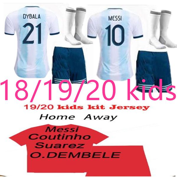 

2019 2020 argentina kids soccer jerseys cop america argentina football shirt MESSI Camiseta de futbol DYBALA DI MARIA maillot de foot