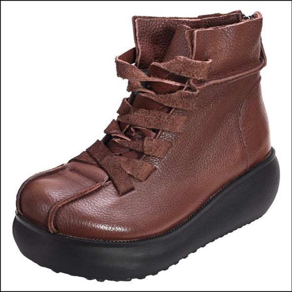 

новый маффин подошвы с клиньями и ботильоны, воловьей кожи старинные круглый носок супер круто мартин сапоги, Red;white