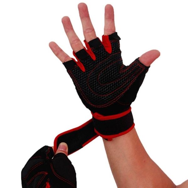 

2018 comfortable anti-slip half finger fitness gloves weight lifting gloves protect wrist gym training fingerless sport