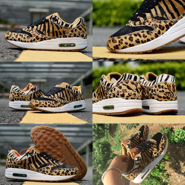 

Hot Sale 1 DLX ATMOS Leopard grain Yellow Black Red Running Shoes for High quality Women Mens Trainers 1s Sports Sneakers Size 5.5-11