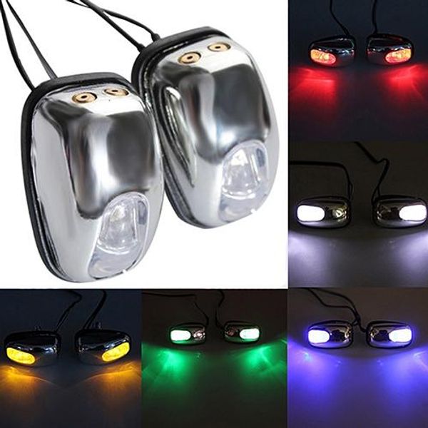 

new 1 pair auto led light windshield windscreen jet spray nozzle wiper washer lamp
