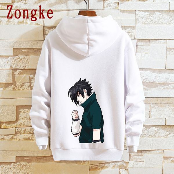 

zongke naruto hoodie men japanese streetwear mens hoodies white anime hoody sweatshirt men hoodies sweatshirts xxxl 2019 autumn, Black