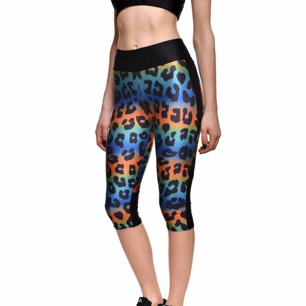 

summer fashion style new skinny women sporting elastic force capril pants high waist breathable sportswear polyester leggings, Black;white