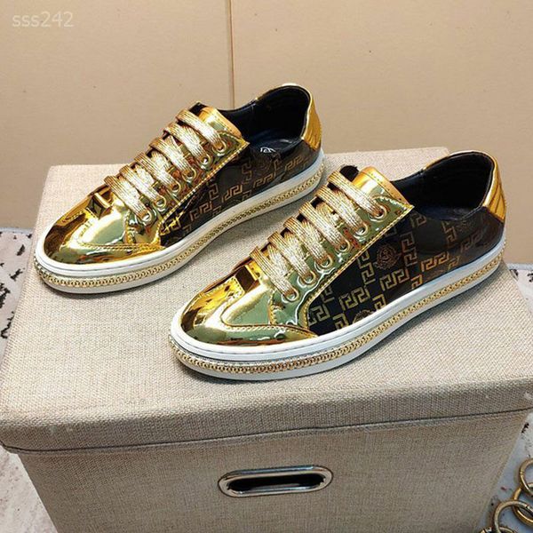

golden casual shoes classic men tide leather sneakers low golden black skate casual shoes run sport footwear sneakers size 38-44