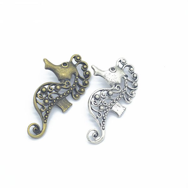 

20pcs/pack seahorse charms diy jewelry making pendant fit bracelets necklaces earrings handmade crafts silver bronze charm, Bronze;silver