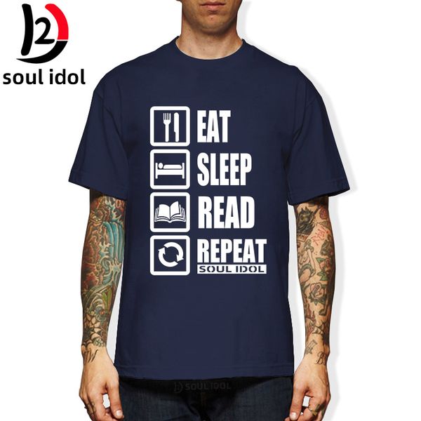 

short sleeve cotton o-neck fashion read book t-shirts d2 eat sleep read t shirt men tshirt summer style, White;black