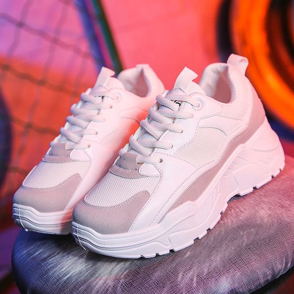 

chunky women vulcanize platform sneakers casual sneaker female basket femme dad shoes tenis feminino y200424, Black