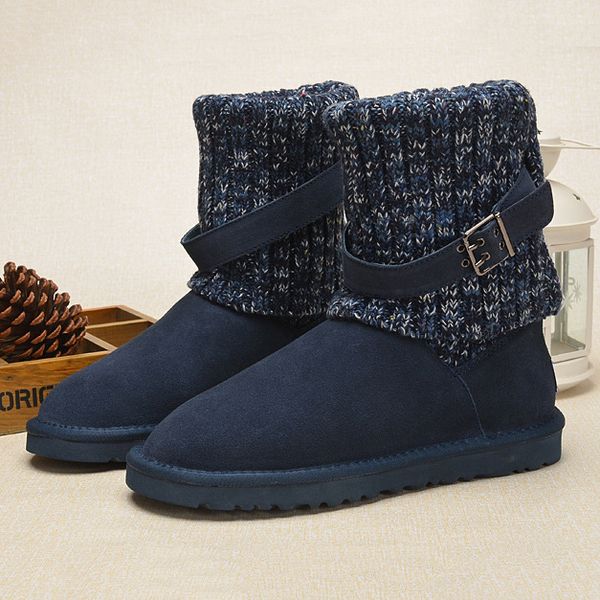 

wgg classic brand tie black grey blue womens girl knitting wool sweater knee boots ankle boots winter snow boots
