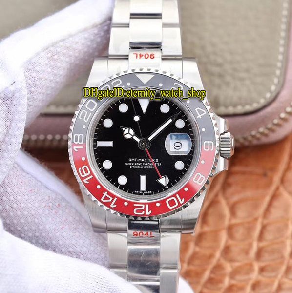 

gm v2 version gmt ii 116719-blro red ceramic bezel 904l steel black dial cal.3186 autoamtic 126710 mens watch sapphire glass sport watches, Slivery;brown