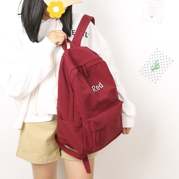 

fashionable women's backpack, embroidered female backpack, large-capacity canvas bag, casual wild travel backpack bookbag