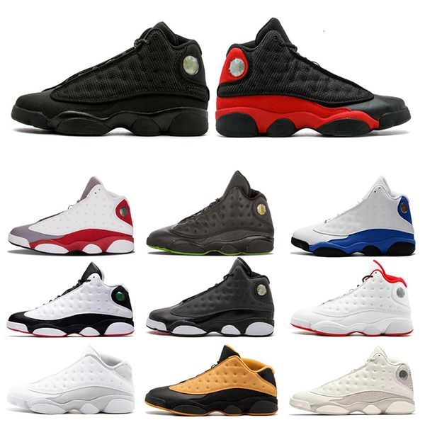 

new 13 13s men he got game basketball shoes black cat melo class of 2003 grey toe bred sports sneakers shoes size 7-13