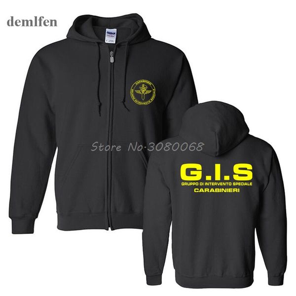 

men's hoodies & sweatshirts gis gruppo di intervento speciale swat italian special forces hoodie men harajuku cotton sweatshirt hoody, Black