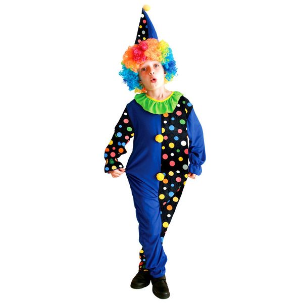 

kids joker cosplay party dress up clown clothes suit costume, Black;red
