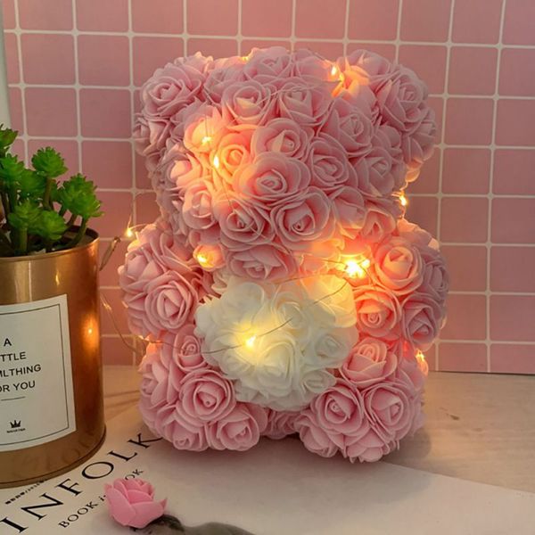 

valentines romantic gift box pe rose bear artificial rose decorations cute girlfriend kid gift mother's day wedding flowers