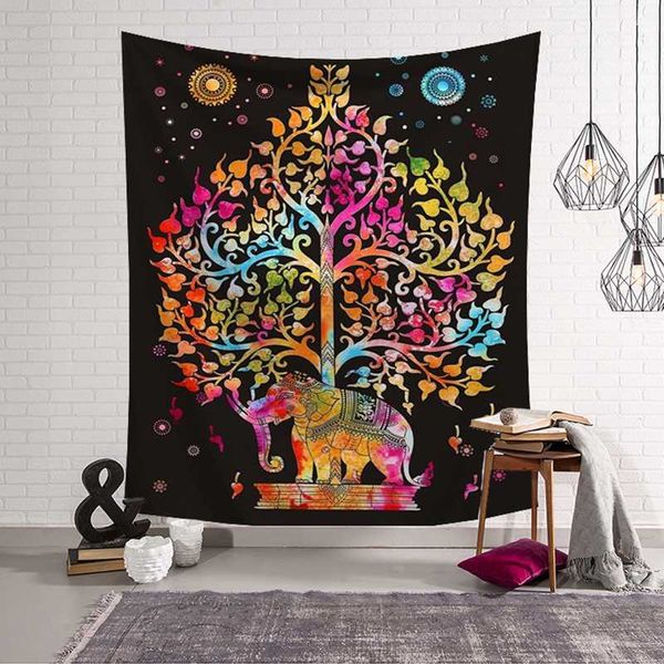 

tapestries mandala tapestry nature india hippie for living room elephant tree colorful wall hanging blanket home decor