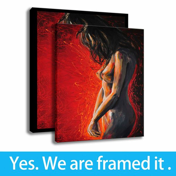 

mirage painting lola jovanovic female illustrations wall decor print art canvas framed art - ready to hang - framed