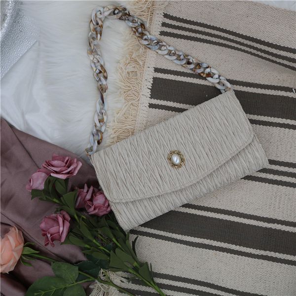 

new handbags women chain shoulder messenger bags wrinkle chain fashion pearl handbag crossbody for lady