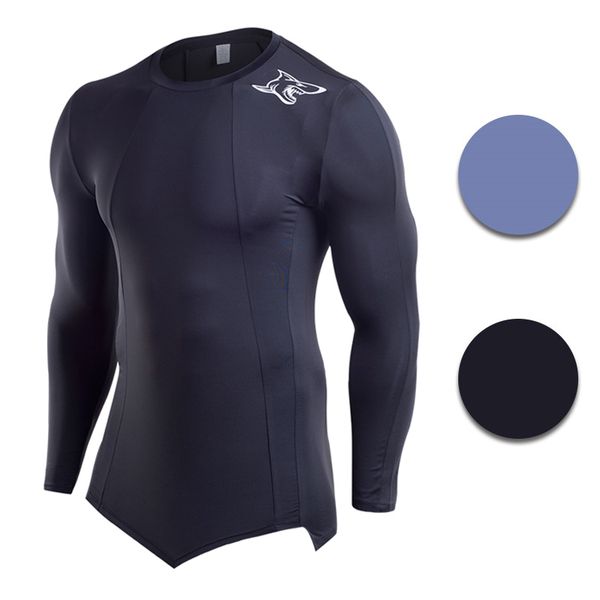 

men fitness long sleeve t-shirt black or gray quick dry basketball jerseys tight running sport suits elastic gym t-shirt clothes, Black;blue
