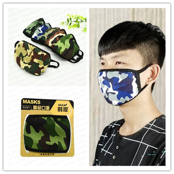 

camouflage face mask men women breather cover mouth face masks anti-dust windproof mask adults double layer warmer cycling mask cover e31804