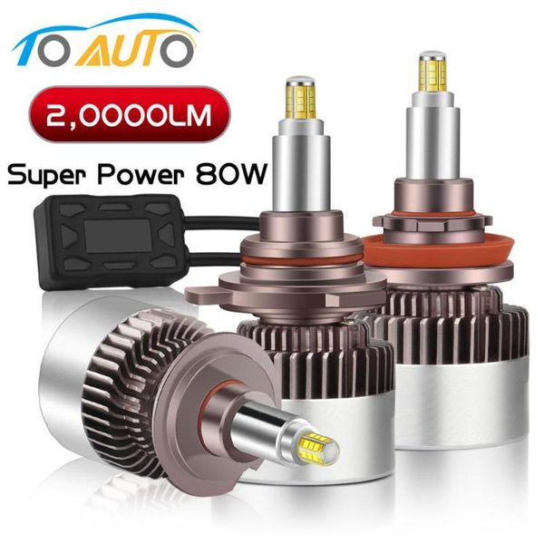 

2pcs h7 led bulb car headlight super 80w 20000lm h11 9005 hb3 9006 hb4 9012 canbus auto csp chips lamp mini headlamp fog light