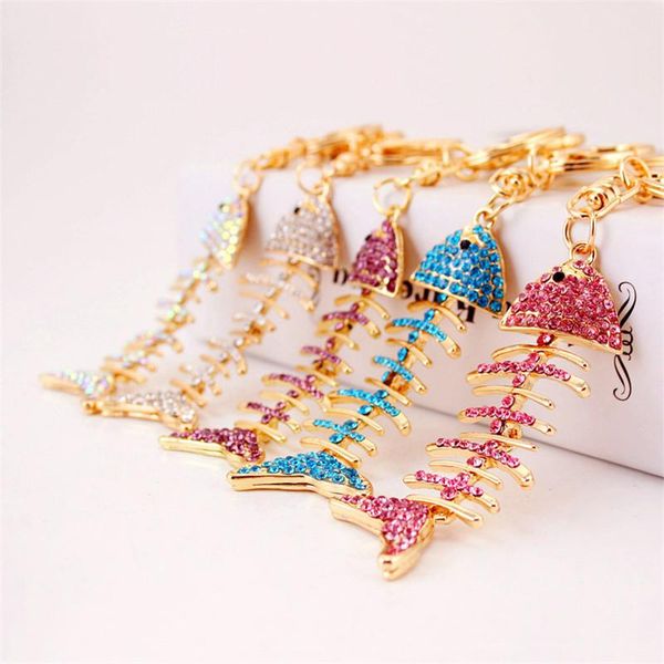

кристалл rhinestone рыба кость брелок масло падение животные подвеска брелоки кольцо омар застежка металл ключевые автомобили цепь сумка шар, Slivery;golden