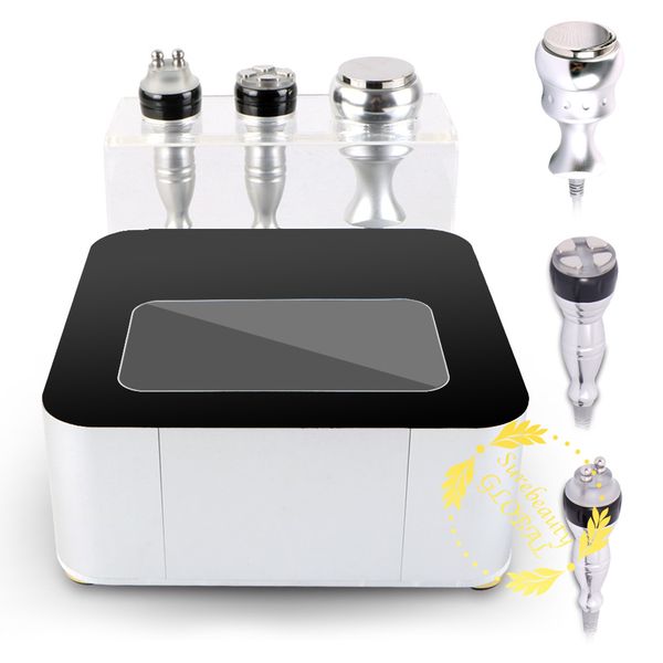 

3 in1 ultrasonic facial unoisetion cavitation 40k radio frequency slimming skin rejuvenation device wrinkle remover equipment, Black;white