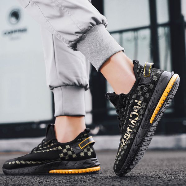

high-end high-quality mesh breathable sports tide shoes mens shoes men's casual breathable mesh outdoor non-slip men, Black